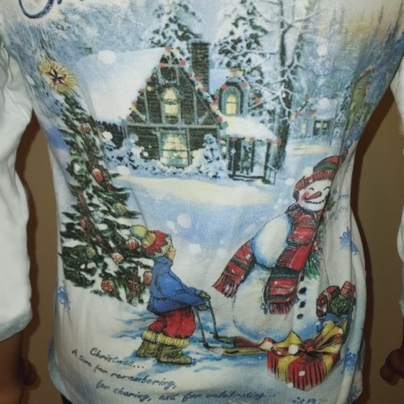 STUDIO GEM CHRISTMAS "THE SNOWMAN" 3/4 SLEEVE TEE SIZE SMALL - Picture 7 of 7